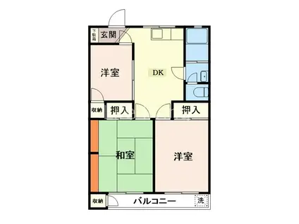 第1阿波ビル(3DK/2階)の間取り写真