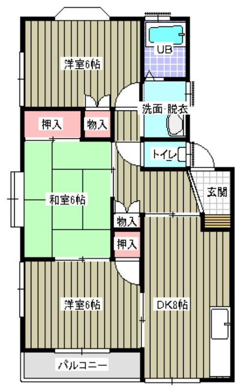 エトワール梶田(3DK/2階)の間取り写真