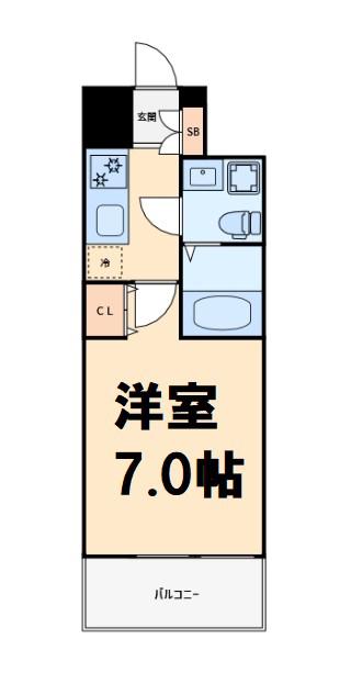 TOYOTOMI STAY PREMIUM 難波桜川(1K/8階)の間取り写真