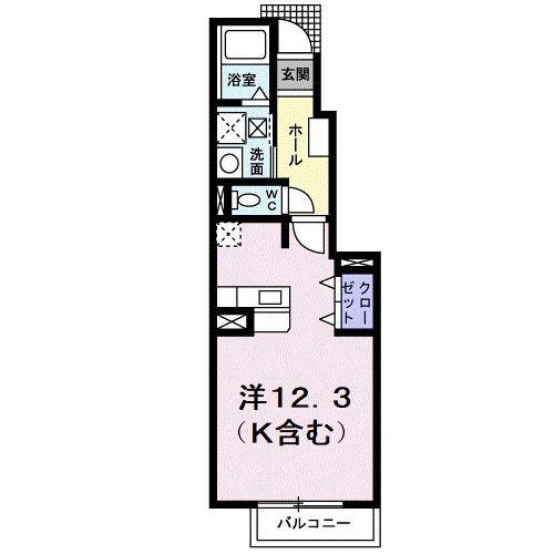 ベルシティSATOA(ワンルーム/1階)の間取り写真