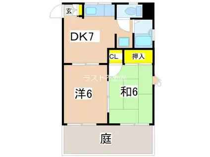 セフィーラN(2DK/1階)の間取り写真