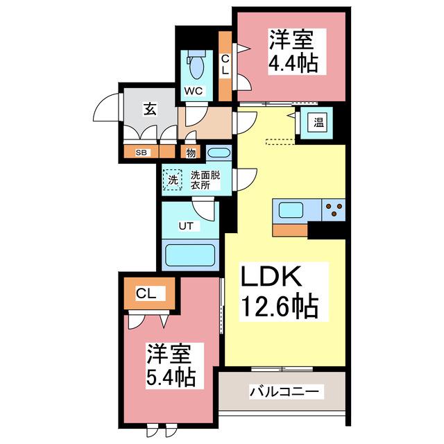 アズール ソウ(2LDK/2階)の間取り写真