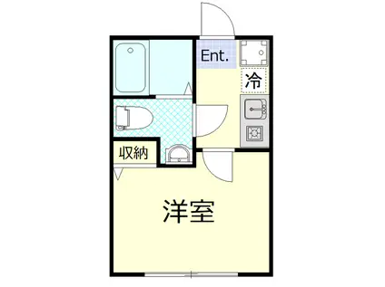 カラーズヒヨシ(1K/1階)の間取り写真