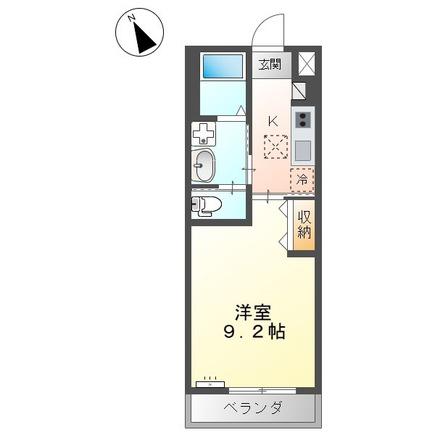 カレント(1K/1階)の間取り写真