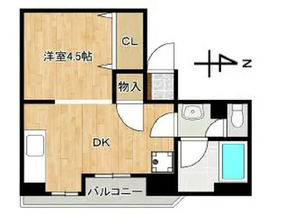 トーアハイツ(1DK/4階)の間取り写真