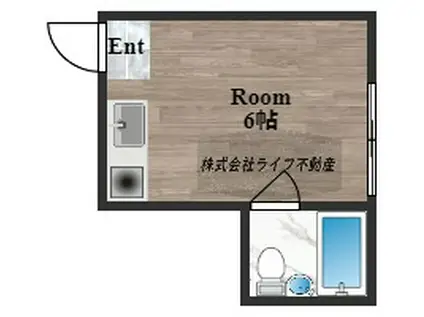 レジデンス小若江(ワンルーム/1階)の間取り写真