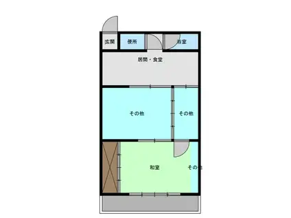 稲垣ビル(2DK/3階)の間取り写真