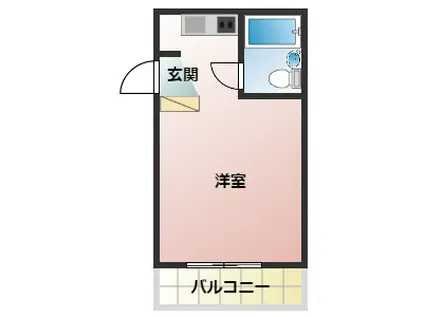 ベルハウス壱番館(ワンルーム/4階)の間取り写真