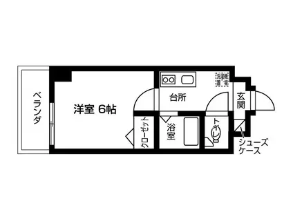 アミークス日野神明(1K/3階)の間取り写真