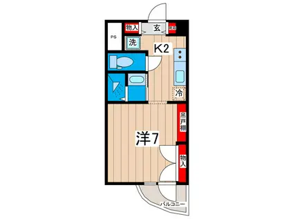 グランメゾン・鮎川(ワンルーム/4階)の間取り写真