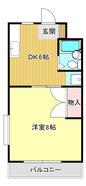 サードアベニュー佐鳴台II(1DK/2階)の間取り写真