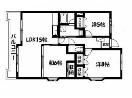 レリブ富塚(3LDK/2階)の間取り写真