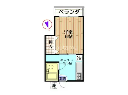 コーポ矢島(1K/1階)の間取り写真