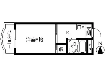 ハイタウン大倉山第1(1K/1階)の間取り写真