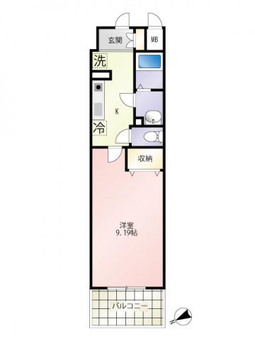 第26友建ビル(1K/6階)の間取り写真