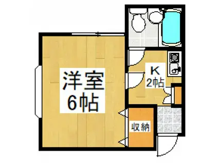 ビバハウス(1K/2階)の間取り写真