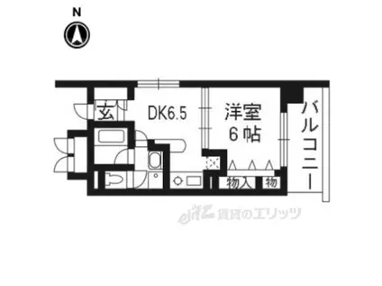グラビスコート四条烏丸(1DK/7階)の間取り写真