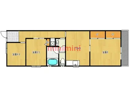 シャトー藤が丘(3LDK/3階)の間取り写真