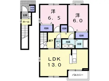 プルミエ・アムールIII(2LDK/2階)の間取り写真