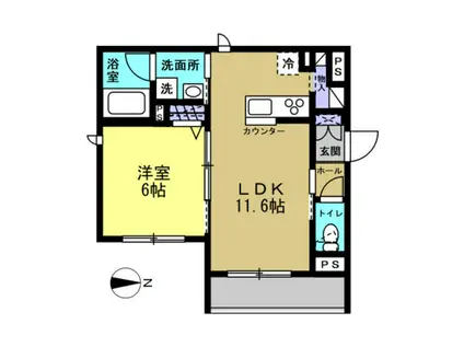 リーリエ(1LDK/2階)の間取り写真