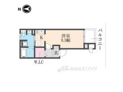 スペリオール門真南(ワンルーム/2階)の間取り写真