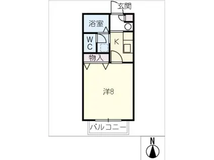サンフレンズ徳重 A棟(1K/1階)の間取り写真