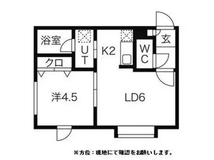サウザンドファイン琴似(1LDK/2階)の間取り写真