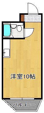 タニヤングハイツ(ワンルーム/1階)の間取り写真
