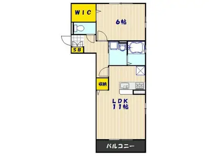 アルテシア雅Ⅱ(1LDK/1階)の間取り写真