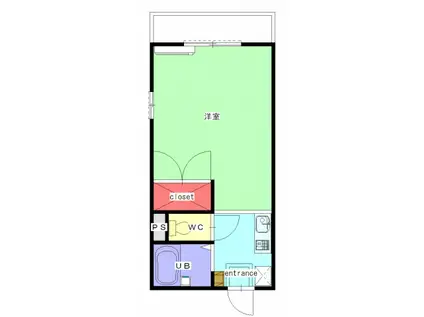 ユイットヴィル(1K/2階)の間取り写真