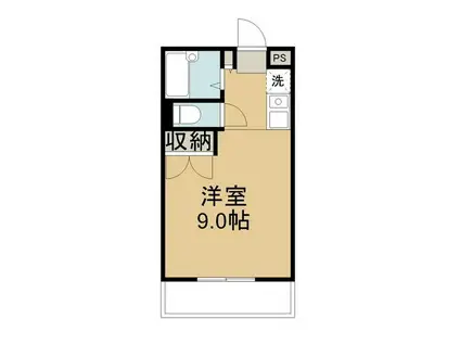 エスポワール中庄(1K/1階)の間取り写真