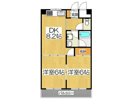 エクセル新十条(2LDK/5階)の間取り写真