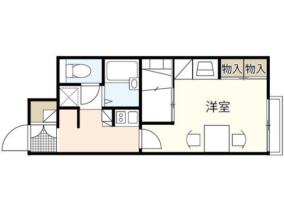 レオパレス行友(1K/1階)の間取り写真