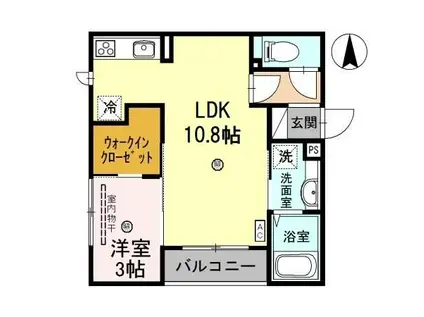 アラータ敦賀(1LDK/2階)の間取り写真