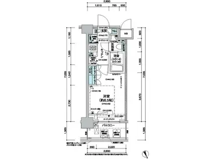 レジディア蒲田V(1K/12階)の間取り写真
