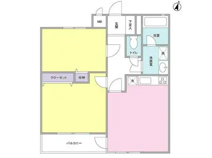 ドルチェ上用賀(2LDK/1階)の間取り写真