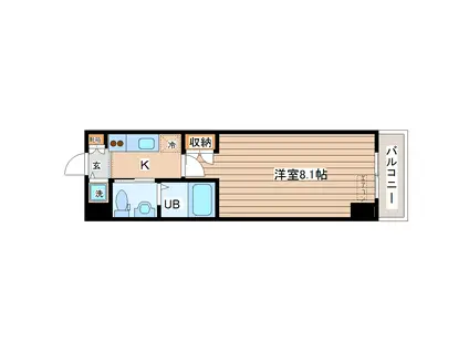 レジデンス仙台駅東(1K/2階)の間取り写真