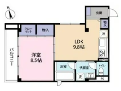 六本木7丁目マンション(2LDK/2階)の間取り写真