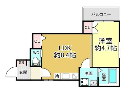 グローリア西昇(1LDK/3階)の間取り写真