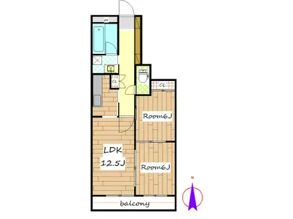 三恵レジデンスI(2LDK/3階)の間取り写真
