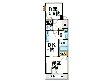光和ハイム(2DK/5階)の間取り写真