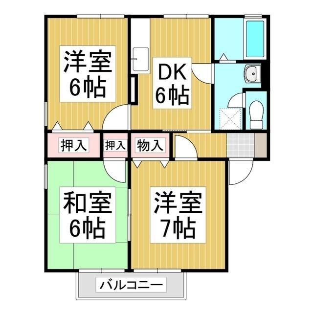 ルピナス風間(3DK/2階)の間取り写真