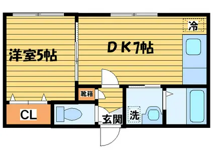 ヴィブレ平岸(1DK/4階)の間取り写真