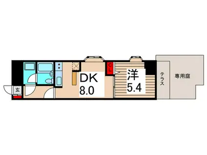 ライオンズマンション北綾瀬第6(1DK/1階)の間取り写真