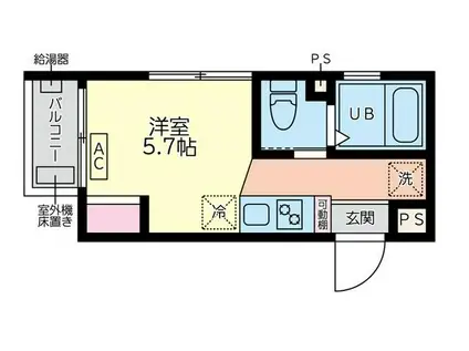 ホワイトパレス(1K/3階)の間取り写真