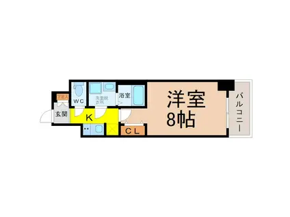 S-RESIDENCE堀田ノース II(1K/4階)の間取り写真