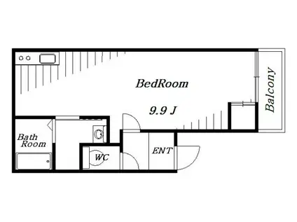 グランコンフォール本千葉II(ワンルーム/2階)の間取り写真