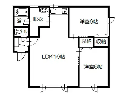 かつらぎ理幸マンション(2LDK/2階)の間取り写真