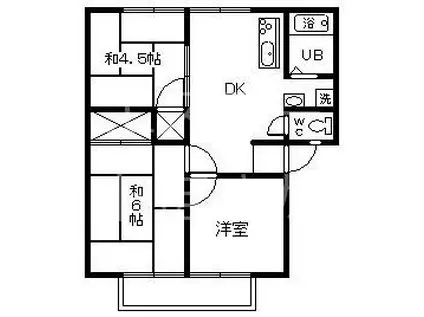 ハイツパークサイド(3DK/2階)の間取り写真