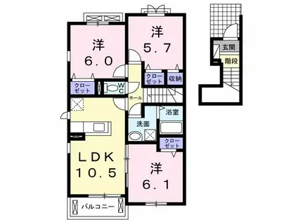 ル・グラン矢三 I(3LDK/2階)の間取り写真